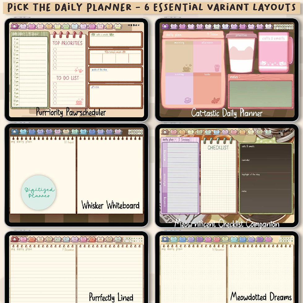 Thumbnail: Custom Digital Planner Cute Kitty 2026, 2027, Undated Android & iPad  Planner