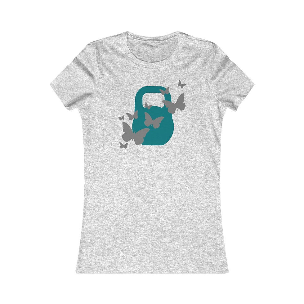 Thumbnail: Kettlebell aquamarine butterfly Women's Favorite Tee