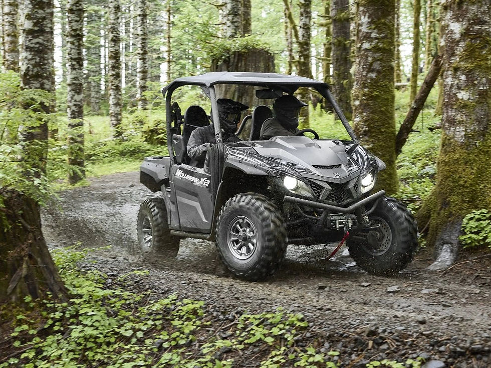 Yamaha Wolverine X2 850 on the trail showing the vehicle suspension and ride stance