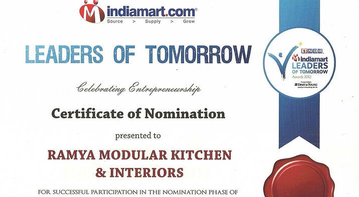 This Award For The best entrepreneurial talents across the country .There are 75000 entries to submitted .We just got Nomination Certificate for Leaders of Tomorrow Award2012