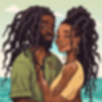 Black women and man with dreads hugging with sea moss in their hands.jpg