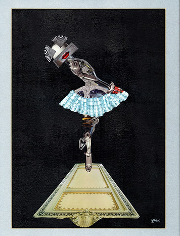 parice, art, tableau, collage, peinture, acrylique, monaco,souris, mecanic, jambe, evasion