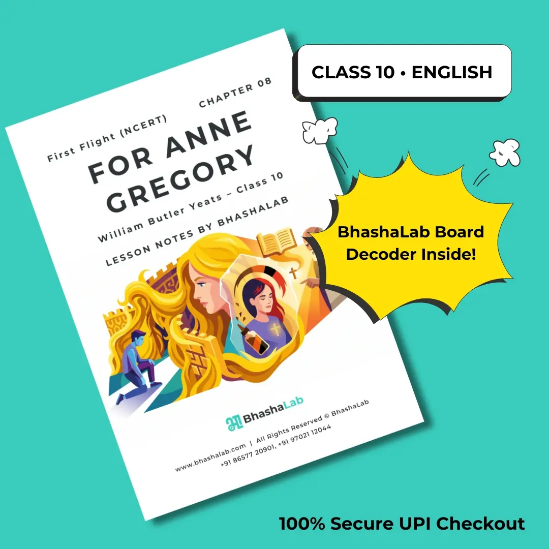 Class 10 English For Anne Gregory Notes PDF cover