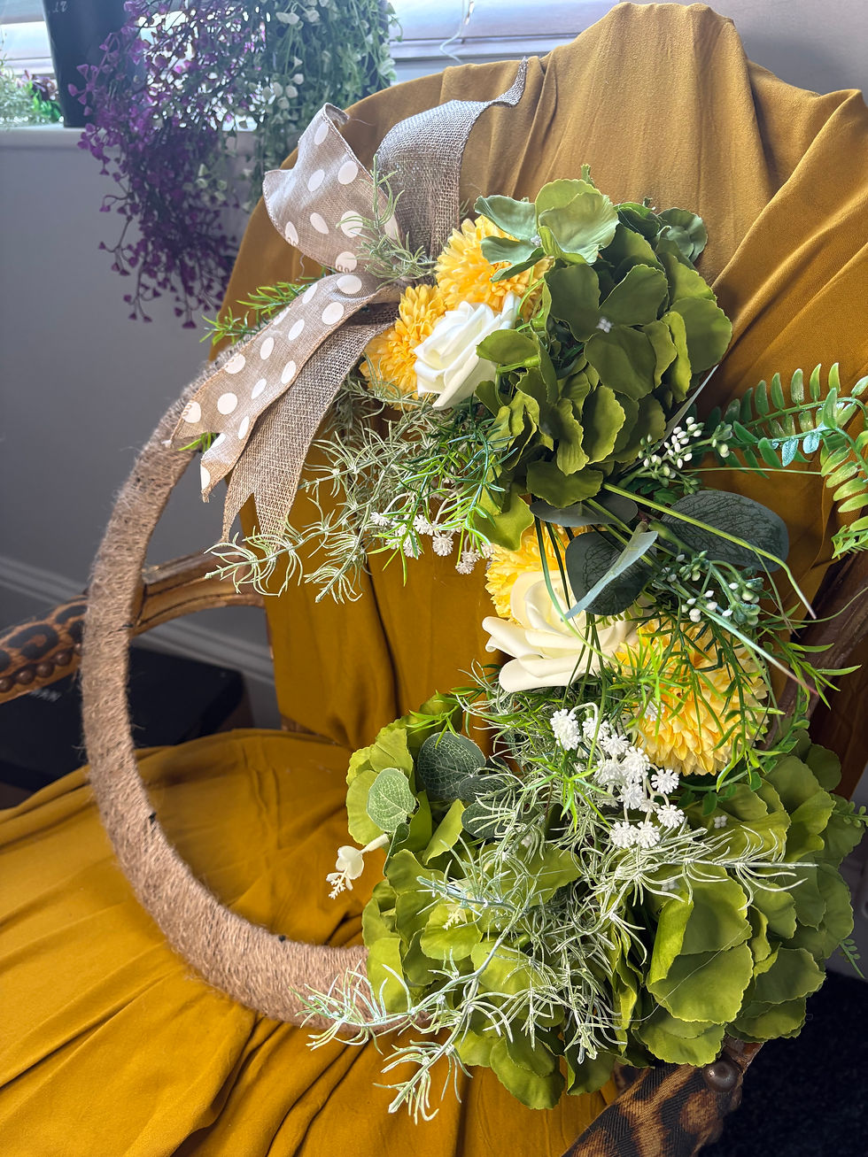 Thumbnail: Yellow and White jute base with ribbon