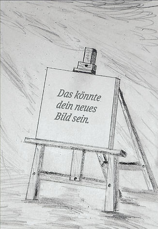 Staffelei mit Text: Das könnte dein neues Bild sein