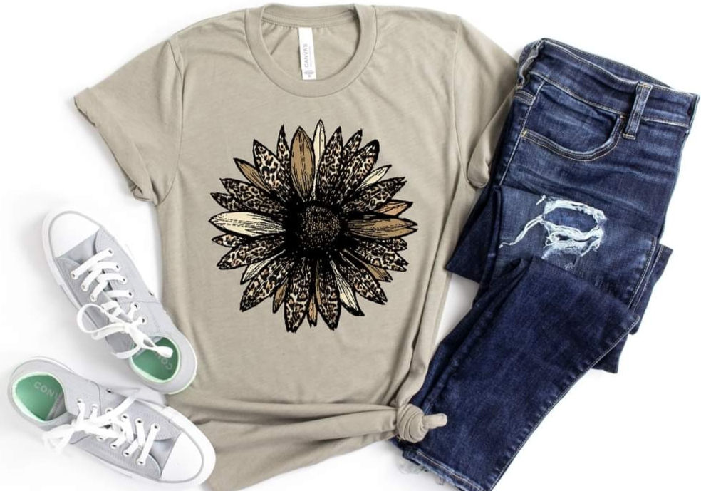 TAN/LEOPARD  SUNFLOWER