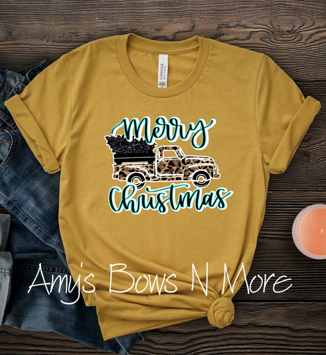 Merry Christmas Leopard Truck