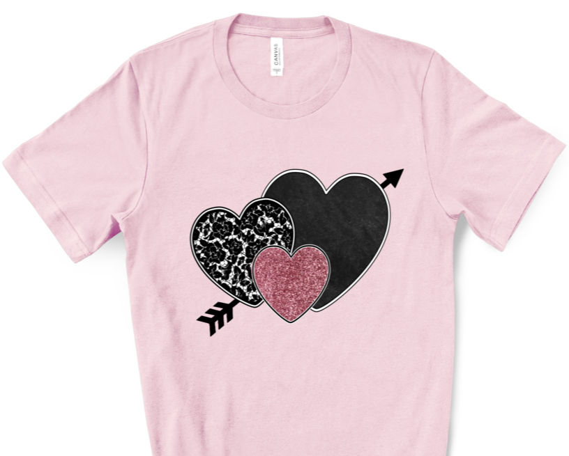 Thumbnail: 3 HEARTS  (PINK,BLK,LEOPARD)