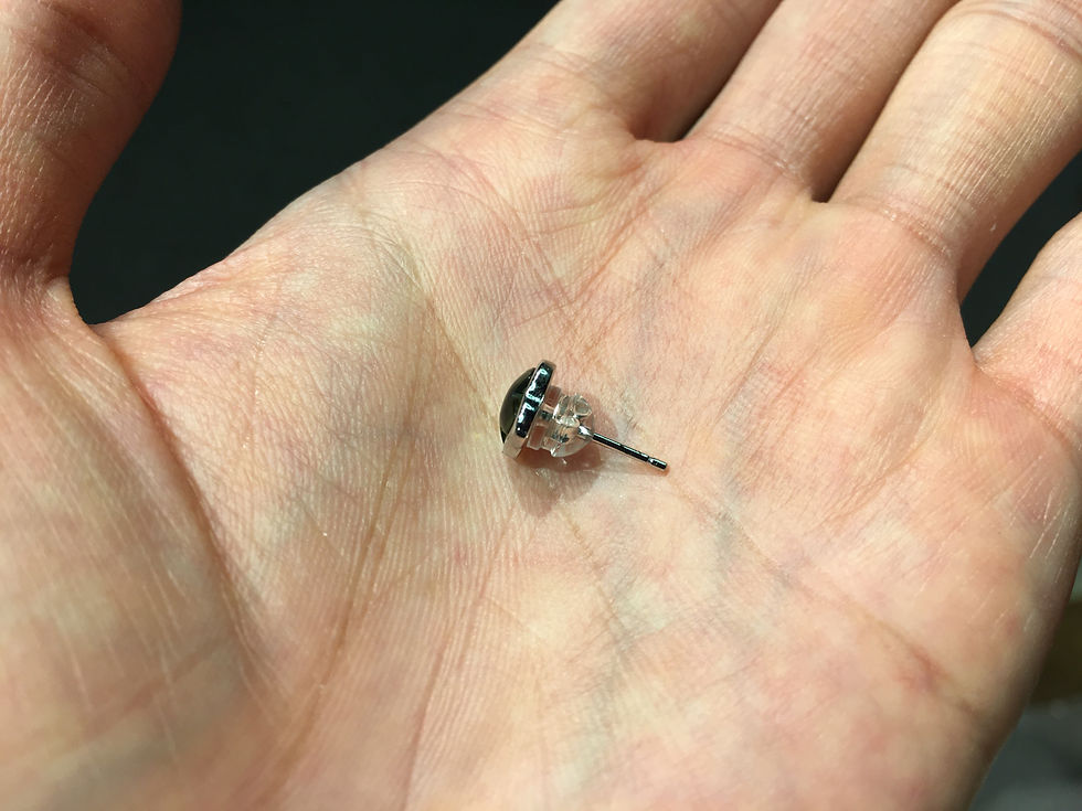 Thumbnail: Moldavite Four-Leaf Clover Ear Needle Earring