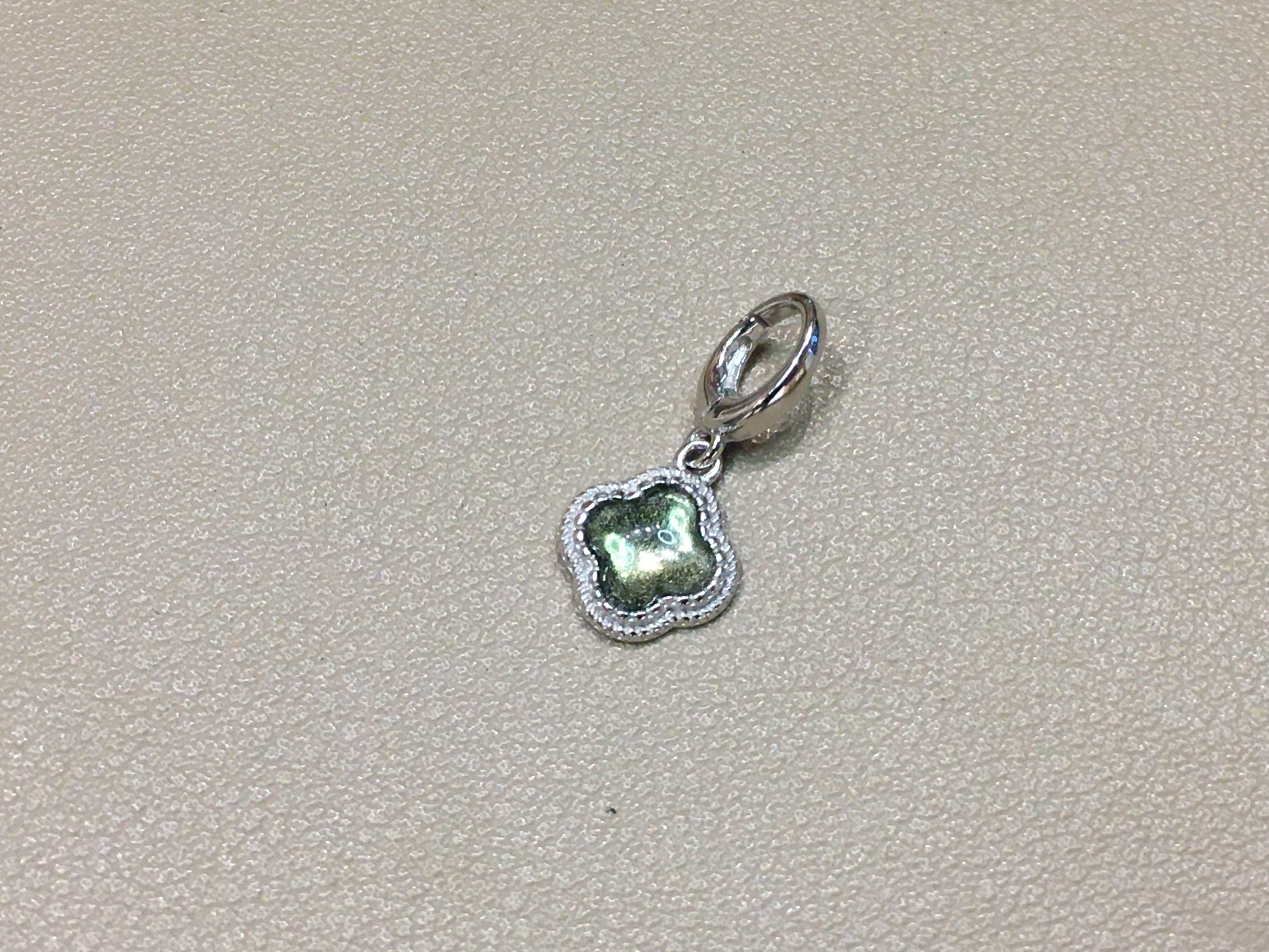 Moldavite Four-Leaf Clover Pendant