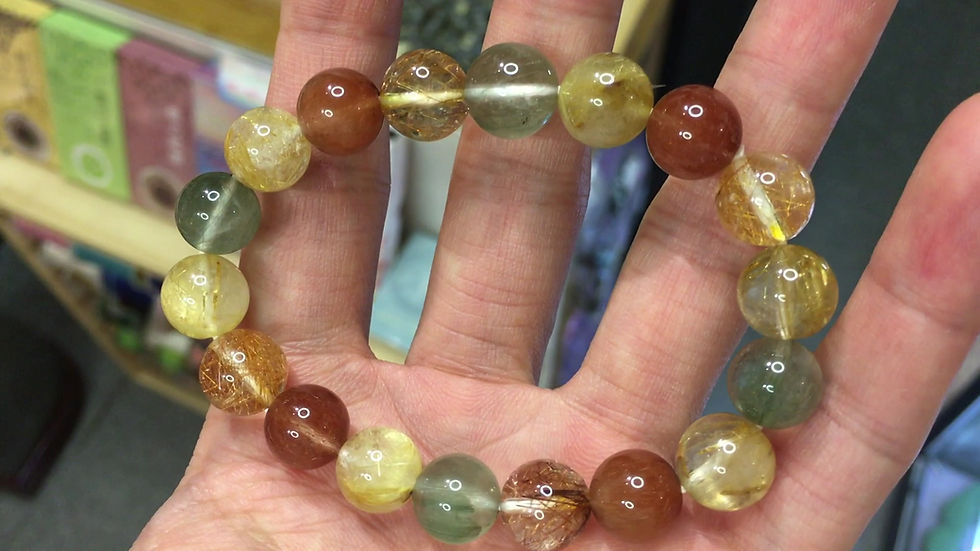 Thumbnail: Mixed Rutilated Quartz Bracelet 10mm