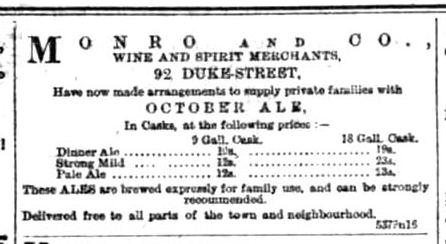 An original pub advert from The Liverpool Mercury in 1868