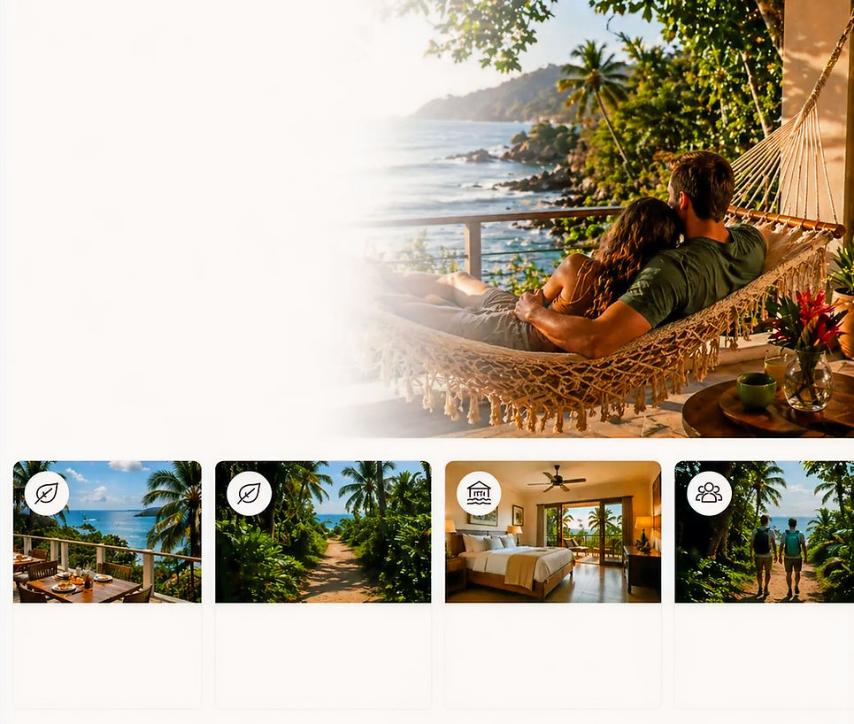 Couple enjoying the view at the hotel.