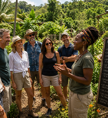 Group learning about permaculture
