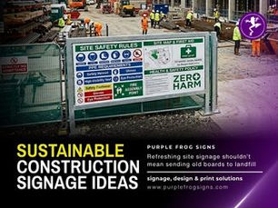 Mixed recycling signage and sustainable sign replacement for construction sites