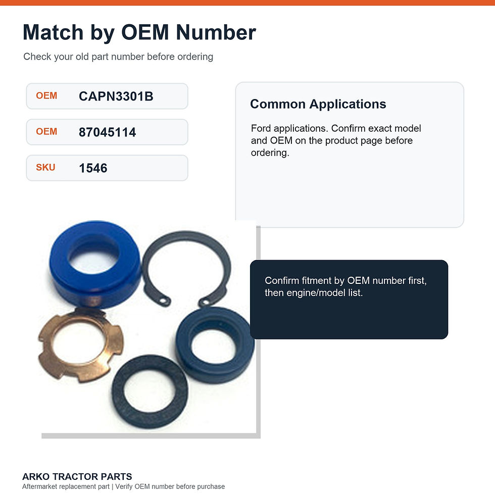 Thumbnail: Power Steering Cylinder Seal Kit Ford Tractors CAPN3301B 87045114