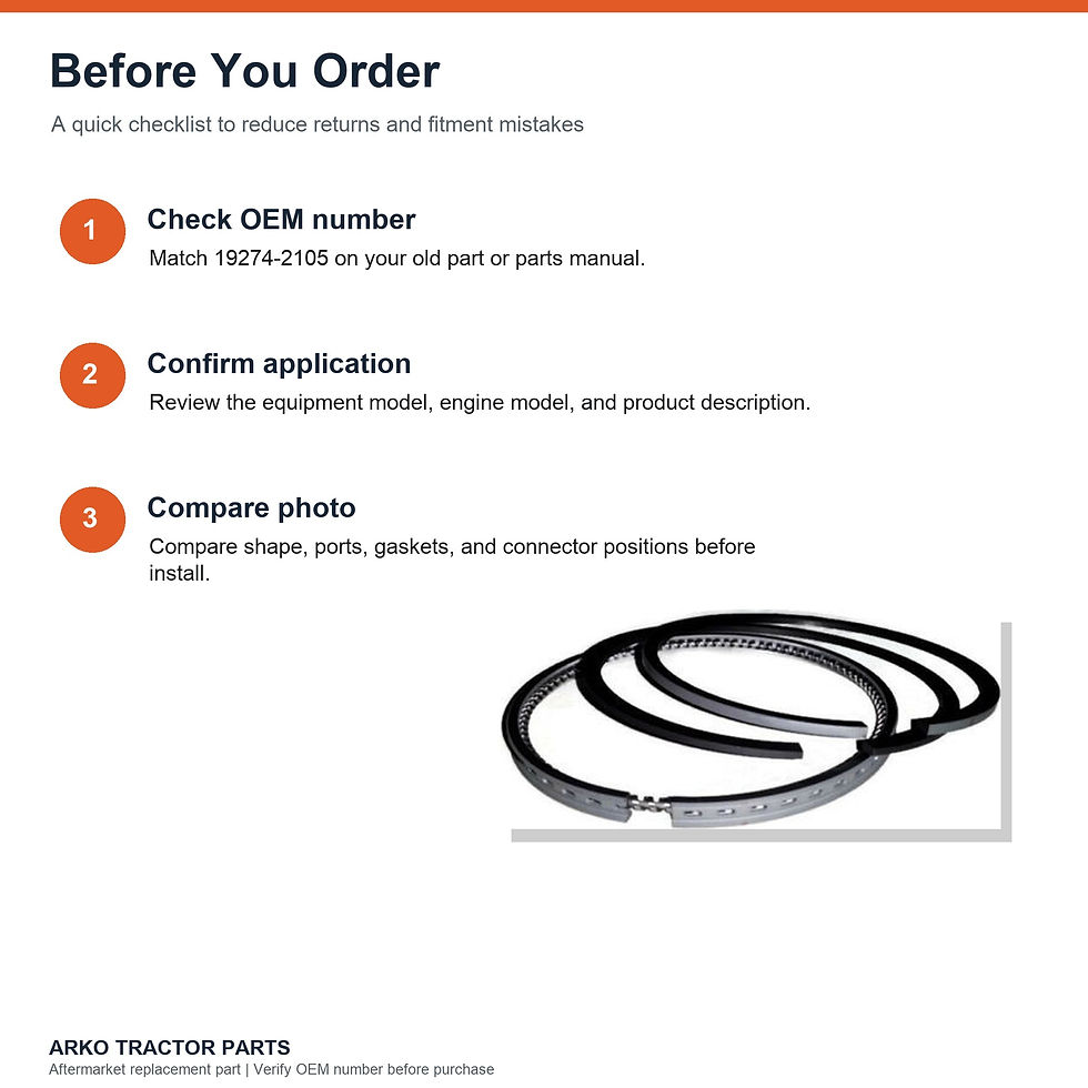Thumbnail: Kubota V1902 Piston Ring STD 19274-2105