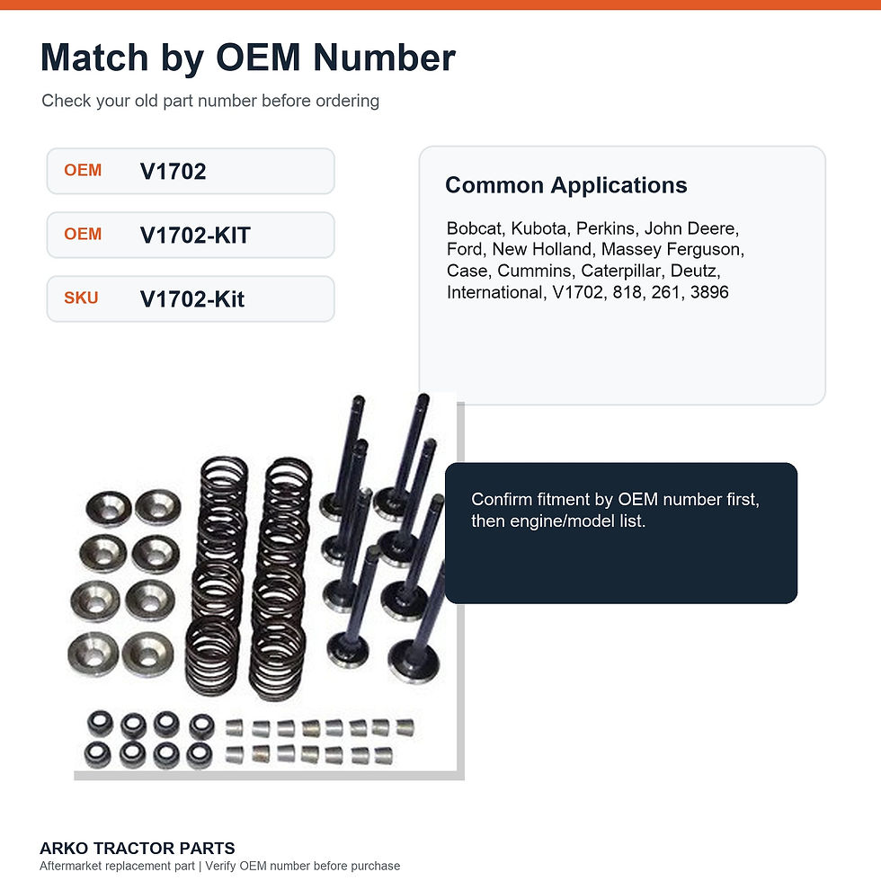 Thumbnail: Kubota V1702 cylinder head valve train kit