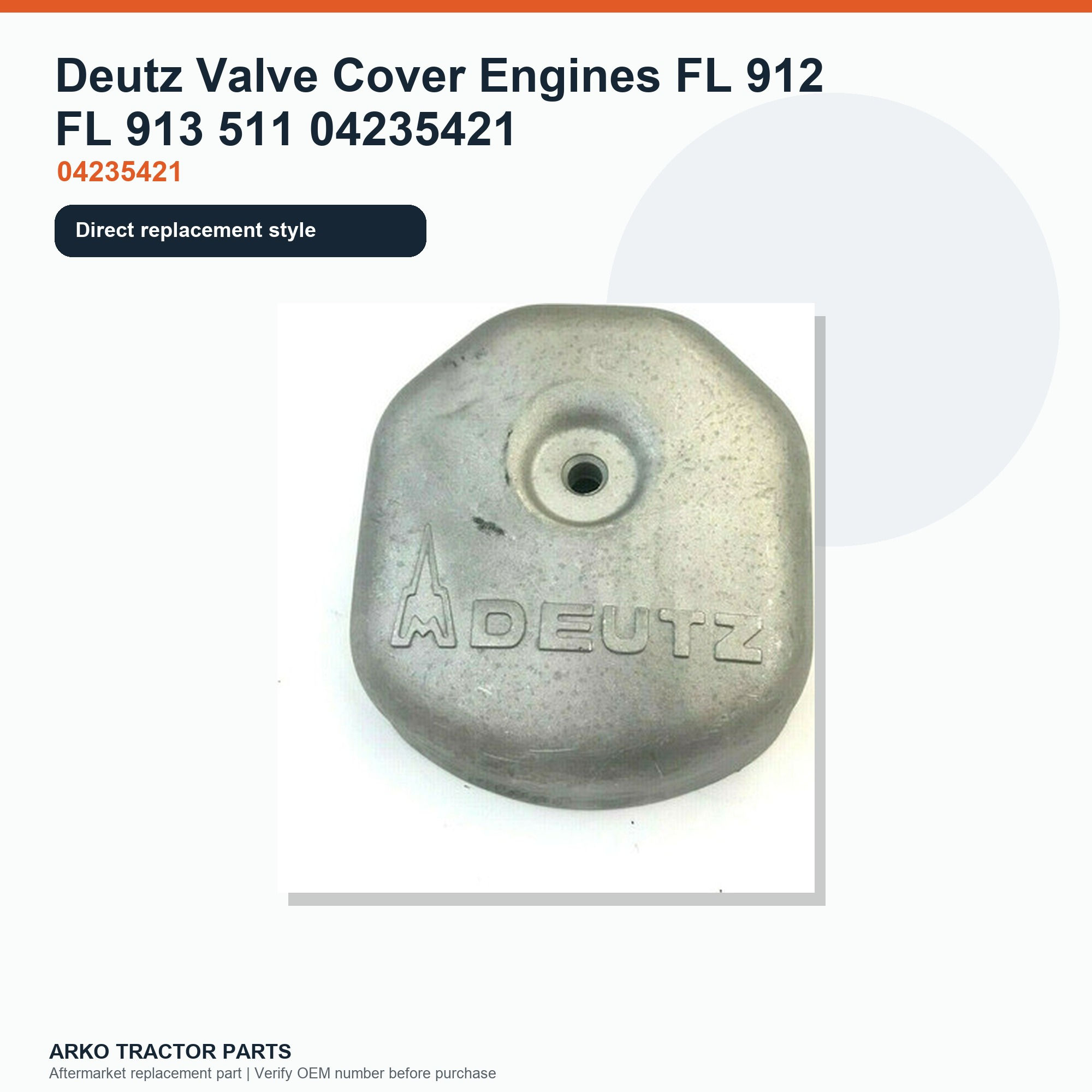 Deutz Valve Cover Engines FL 912 FL 913 511 04235421