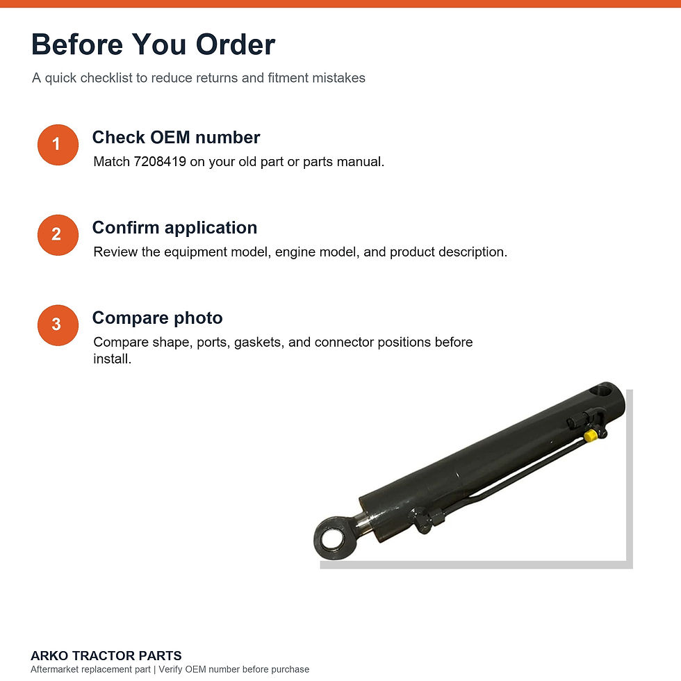 Thumbnail: Bobcat Hydraulic Tilt Cylinder 7208419 Fits A300 S220 S250 S300 S330 T250 T300