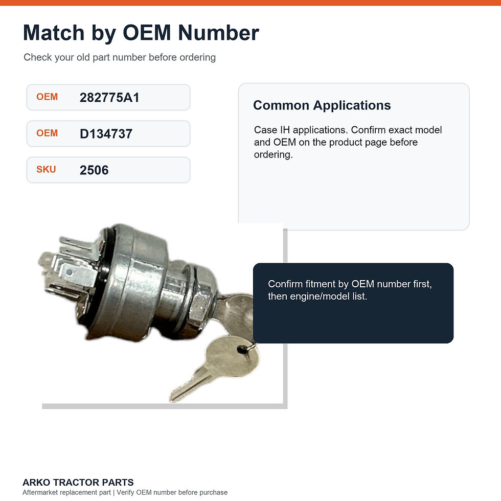 Thumbnail: Case IH Ignition Switch 282775A1 D134737 AR58126