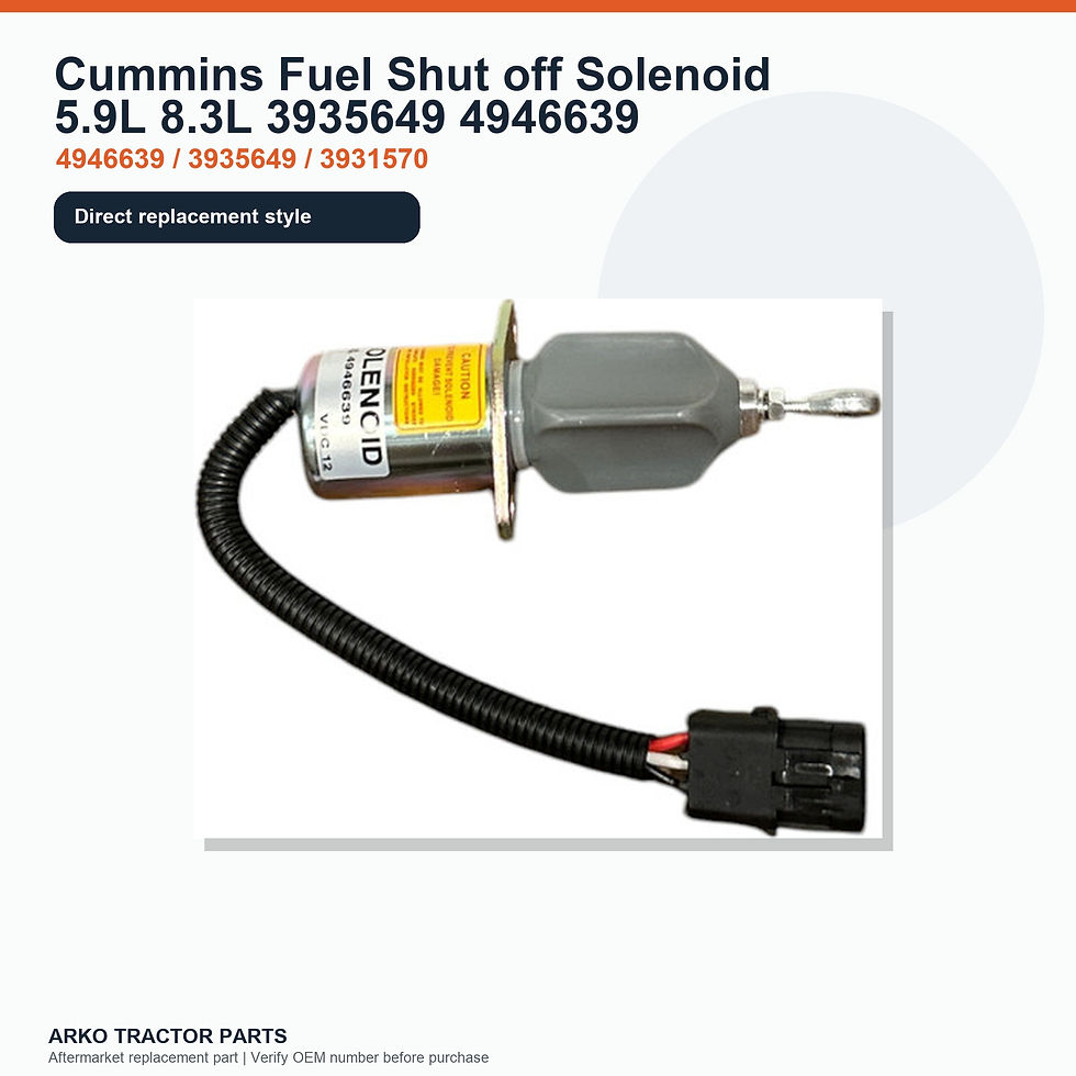 Thumbnail: Cummins Fuel Shut off Solenoid 5.9L 8.3L 3935649 4946639