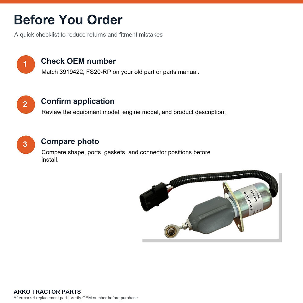 Thumbnail: Cummins Fuel Shutoff Solenoid 12V 5.9L 8.3L Diesel 3919422 SA-4026-12 Dodge Ram