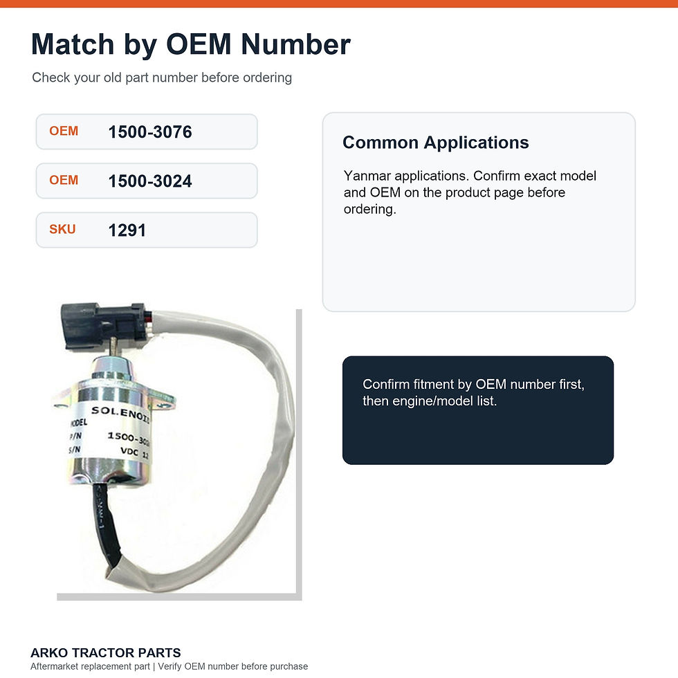 Thumbnail: Yanmar Fuel Shut Off Solenoid 41-6383 12V