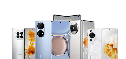 A collection of Huawei smartphones.