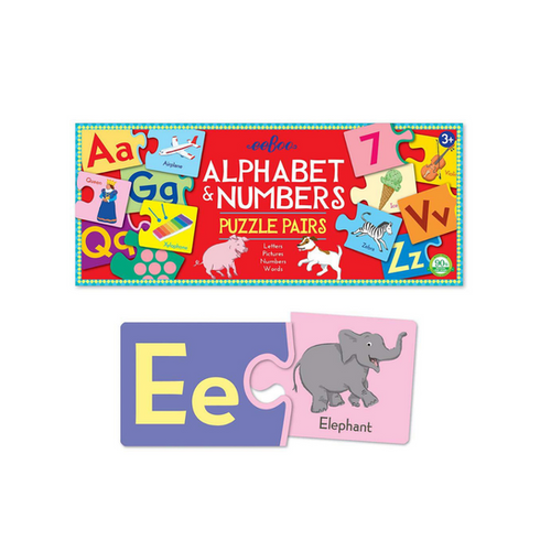 Alphabet & Numbers 36 Pairs eeBoo Educational Puzzle Pairs - | Edutoys