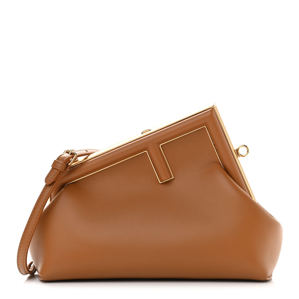 FENDI FIRST SMALL Borsa in pelle marrone