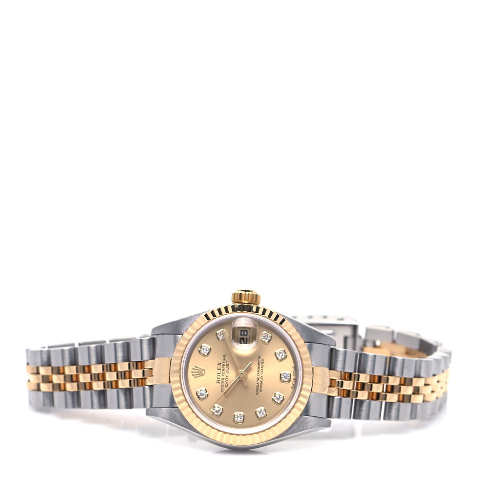 ROLEX Orologio Oyster Perpetual Datejust in acciaio inossidabile con diamanti 26