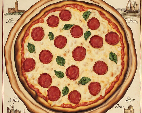A Picture of a pizza in Elizabethan Time