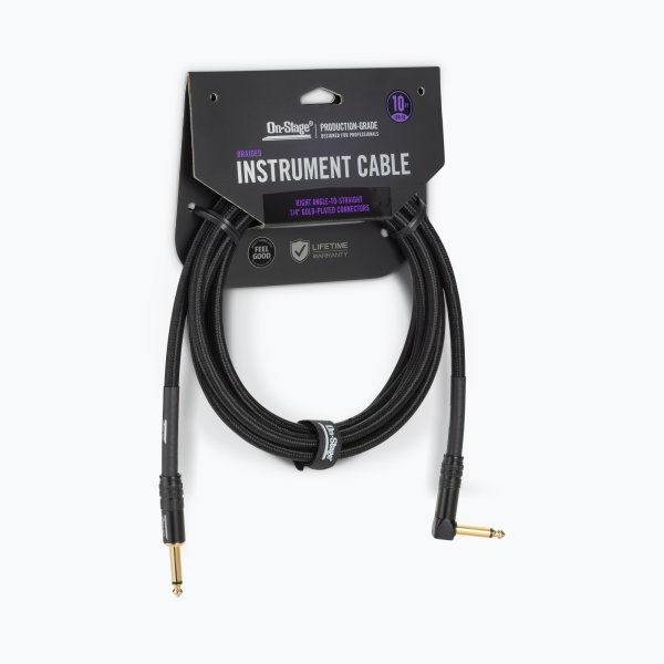 Thumbnail: Production-Grade Braided Instrument Cable (Right Angle to Straight)