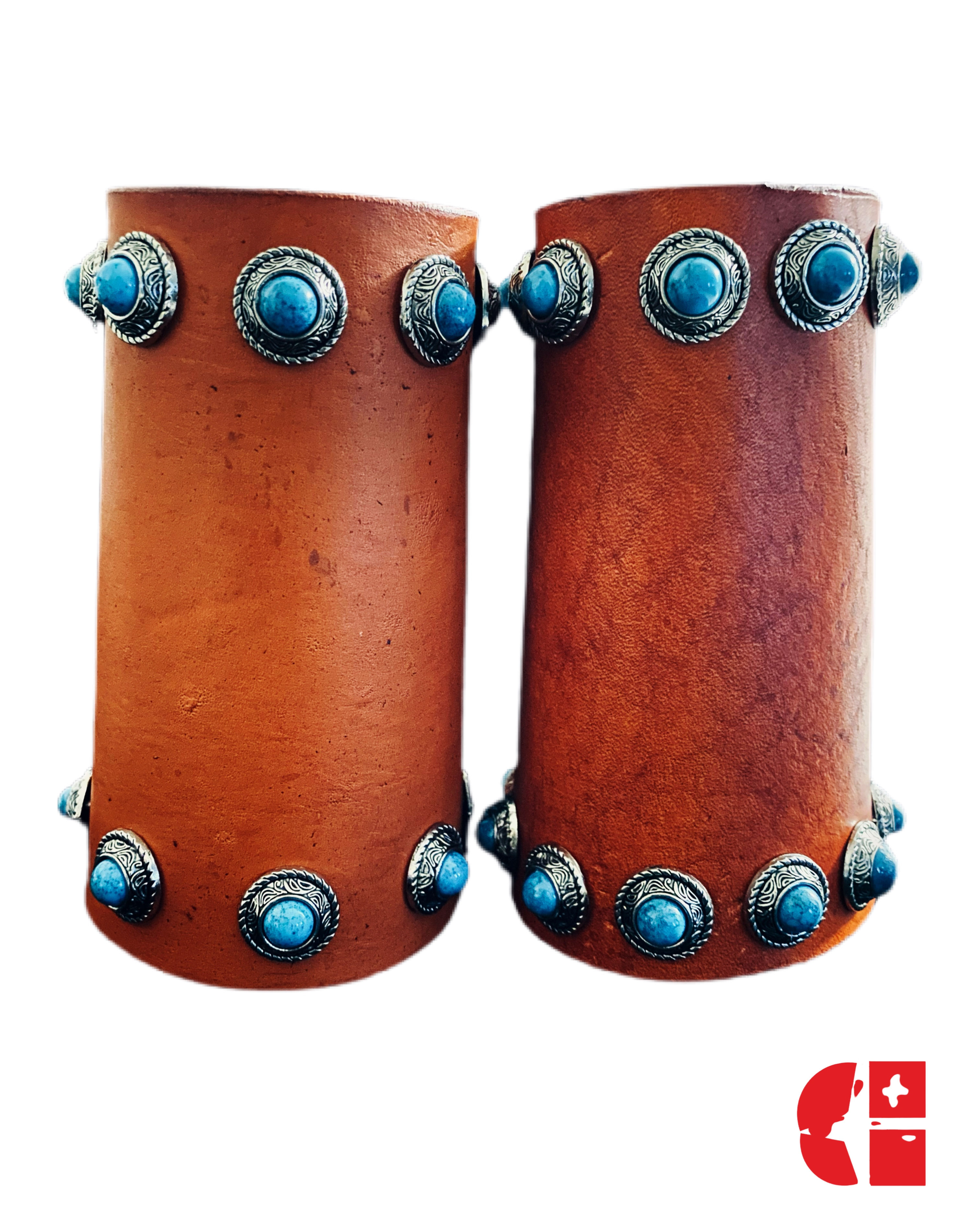 Turquoise & Leather Cuff by Distorted Cult