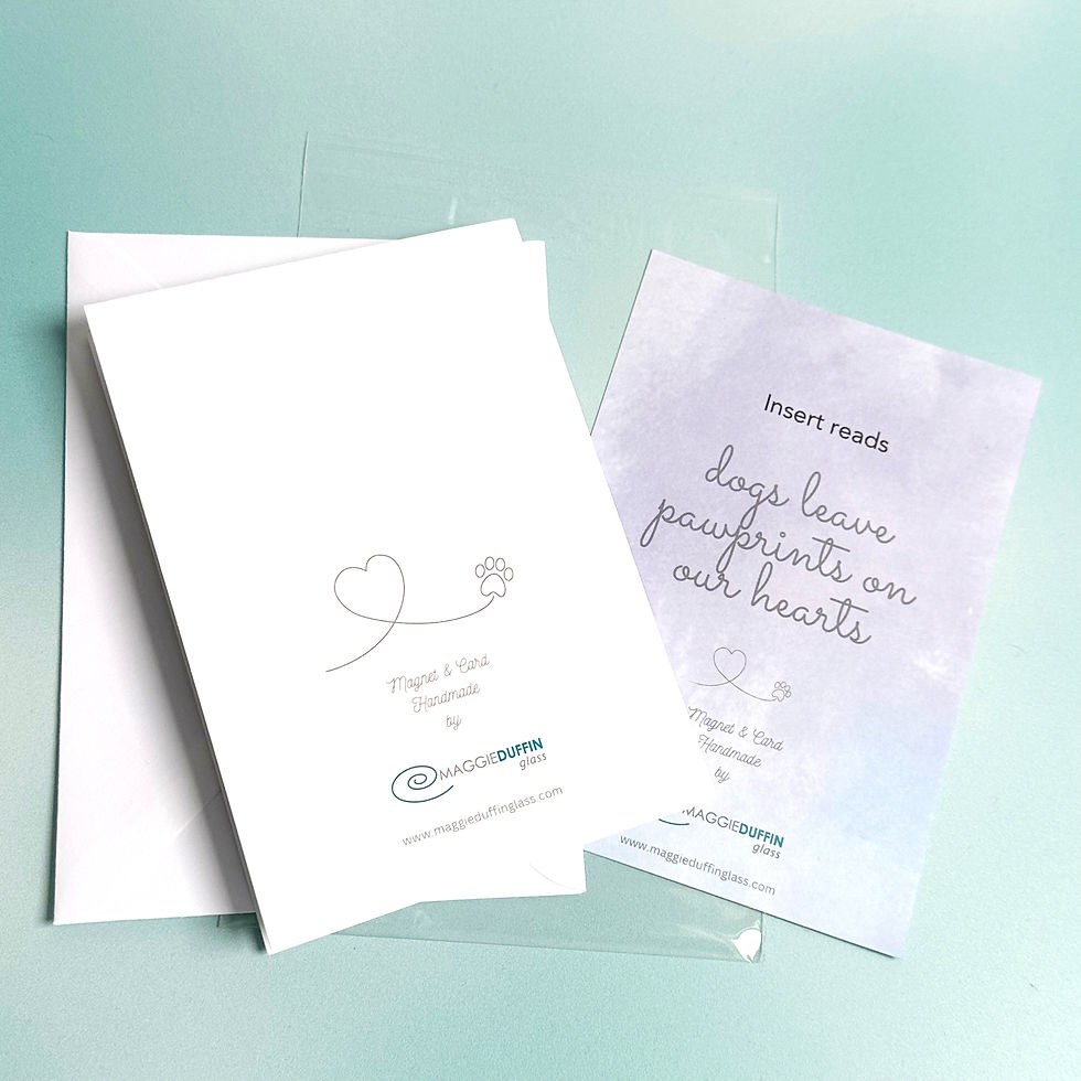 Thumbnail: Pawprint Card with Fused Glass Magnet
