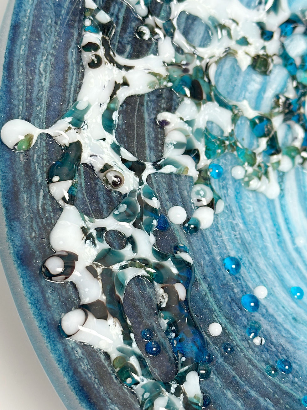 Thumbnail: Fused Glass Sea Themed Textured Bowl