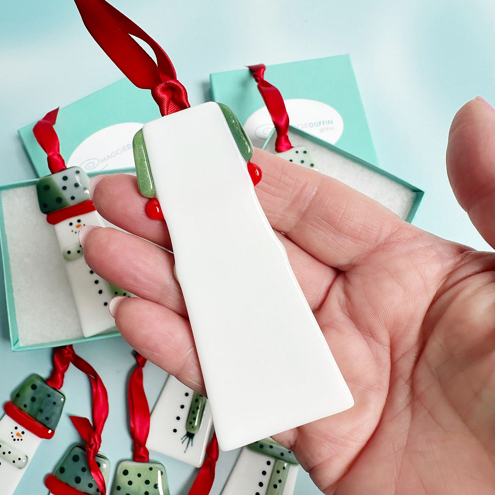 Thumbnail: Fused Glass Snowman Green