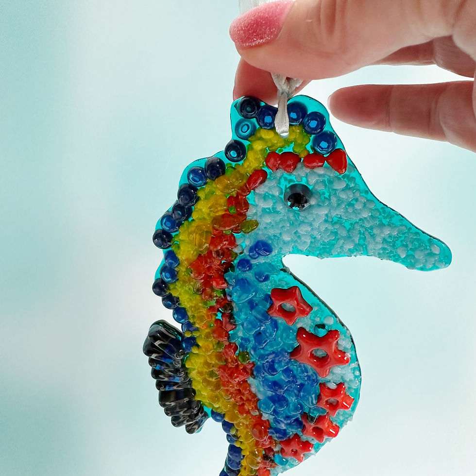 Thumbnail: Hanging Seahorse - Fused Glass