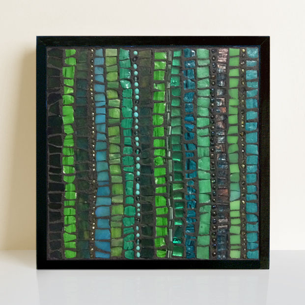 緑の雨 ガラスモザイク