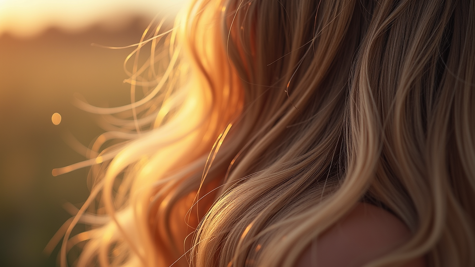 Close-up view of healthy hair strands flowing smoothly