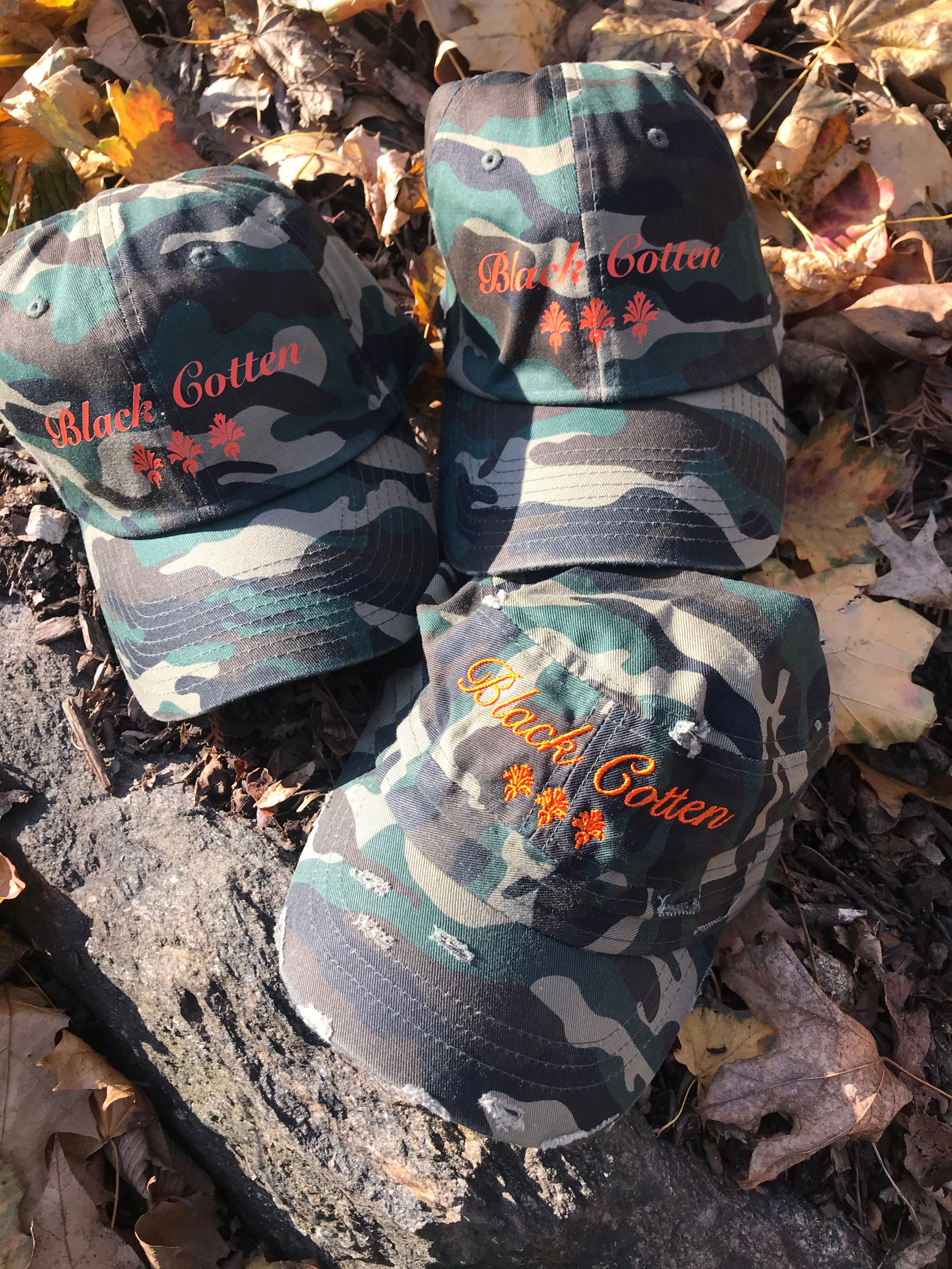 Black Cotten Embroidered Signature Logo - Camouflage Baseball Cap