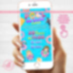 Convite Festa na Piscina Pool Party Menina Virtual Interativo Whatsapp
