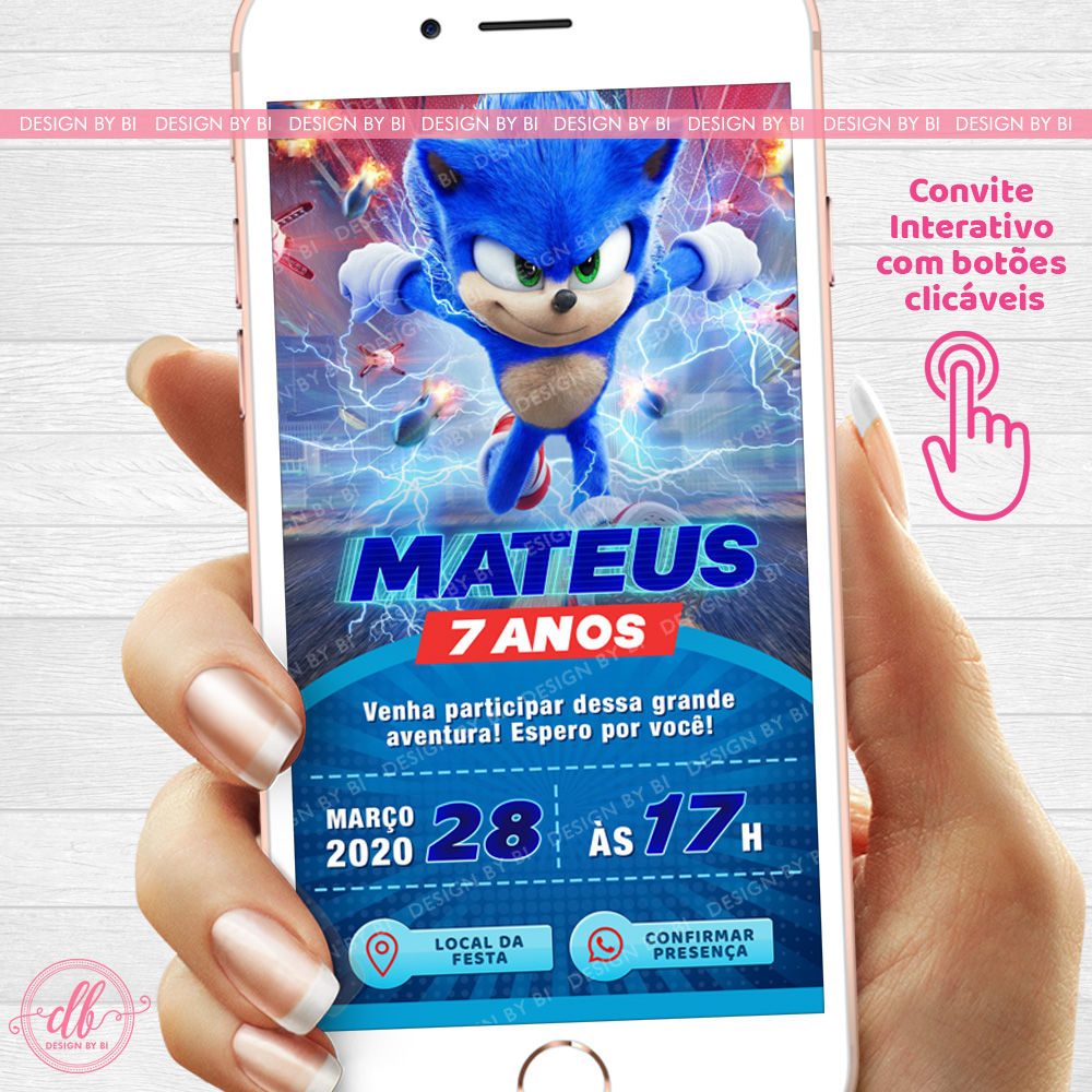 Convite Sonic Digital Virtual Interativo Whatsapp