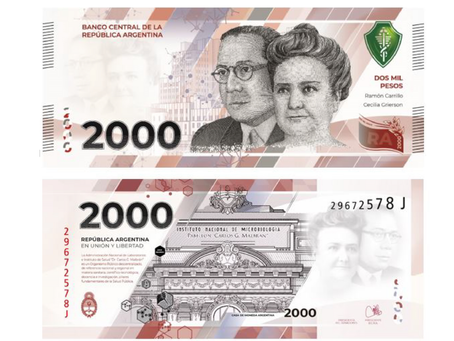 El BCRA difundió medidas para identificar si el nuevo billete de $2.000 es falso o verdadero