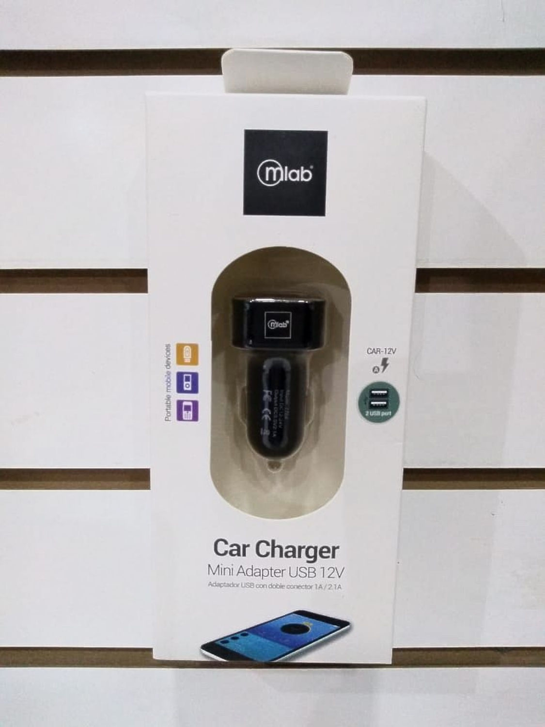 Adaptador vehículo doble USB Mlab