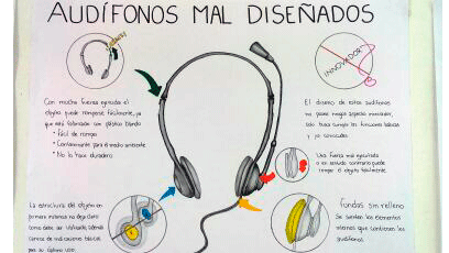 Mal diseño: Lámina 02 objeto mal diseñado "Audífono con micrófono".