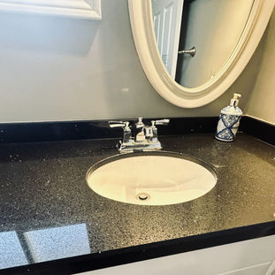 Bathroom sink and countertop after deep cleaning