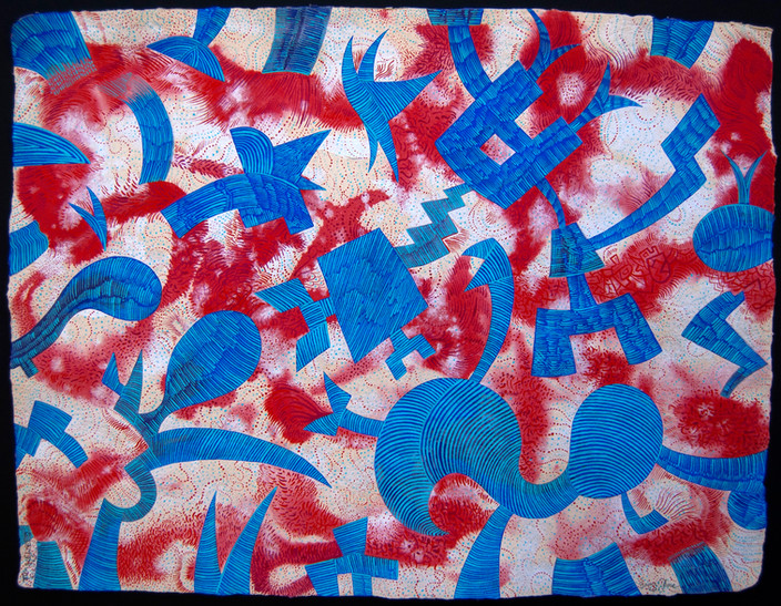 Tumbleweed Blues, 2013, gouache on hemp paper, 17x22_ , .jpg