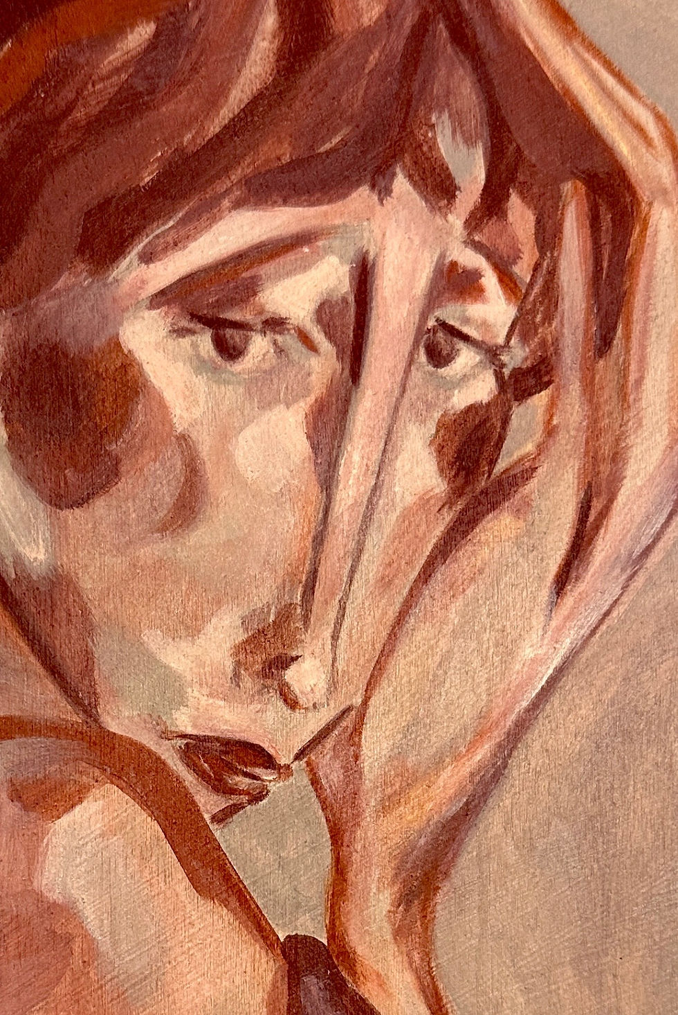 Thumbnail: 'Amy' Original, wooden panel